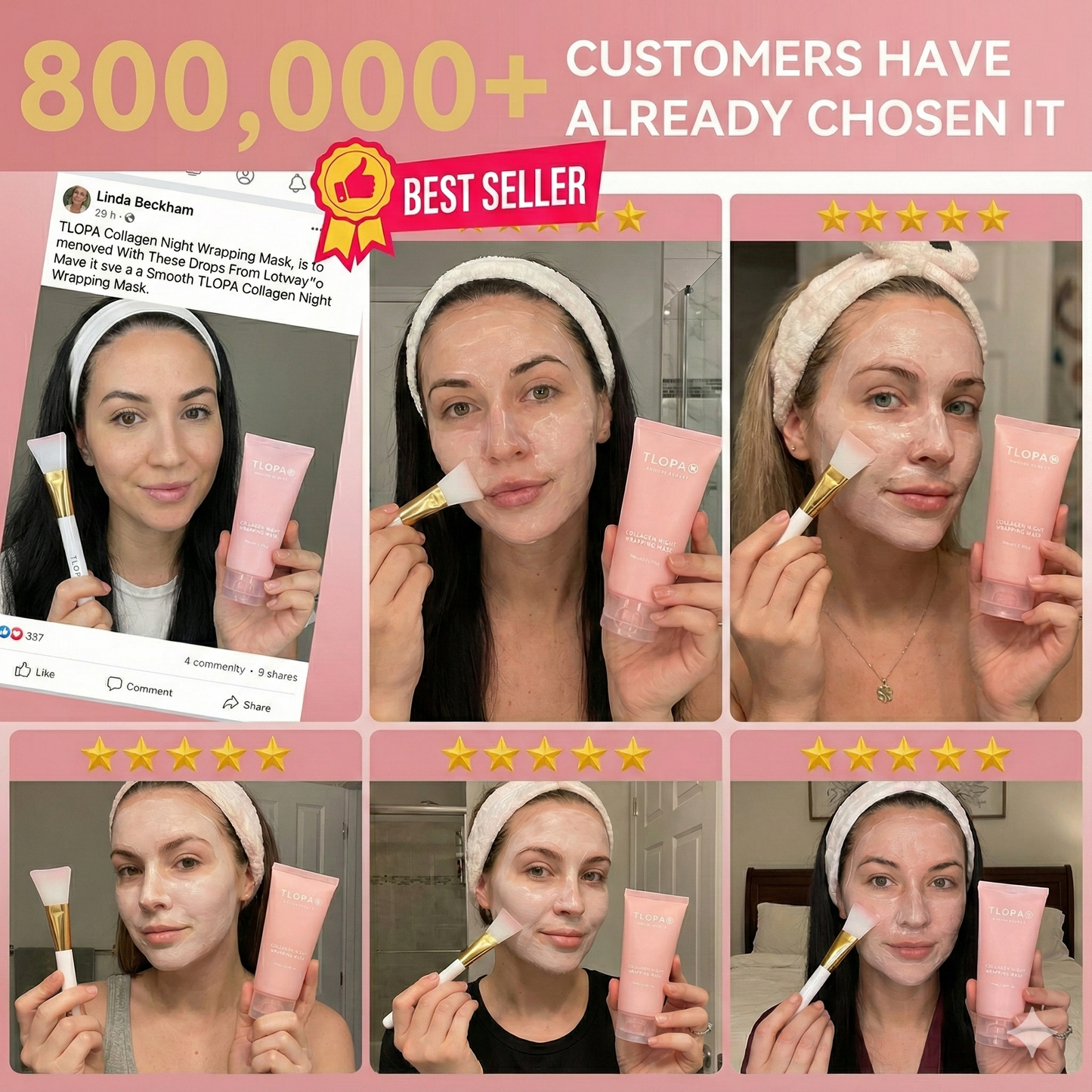 💝Achieve radiant, firm skin without the mess. Our collagen mask peels away impurities, revealing a youthful glow 75 ml—applicator included
