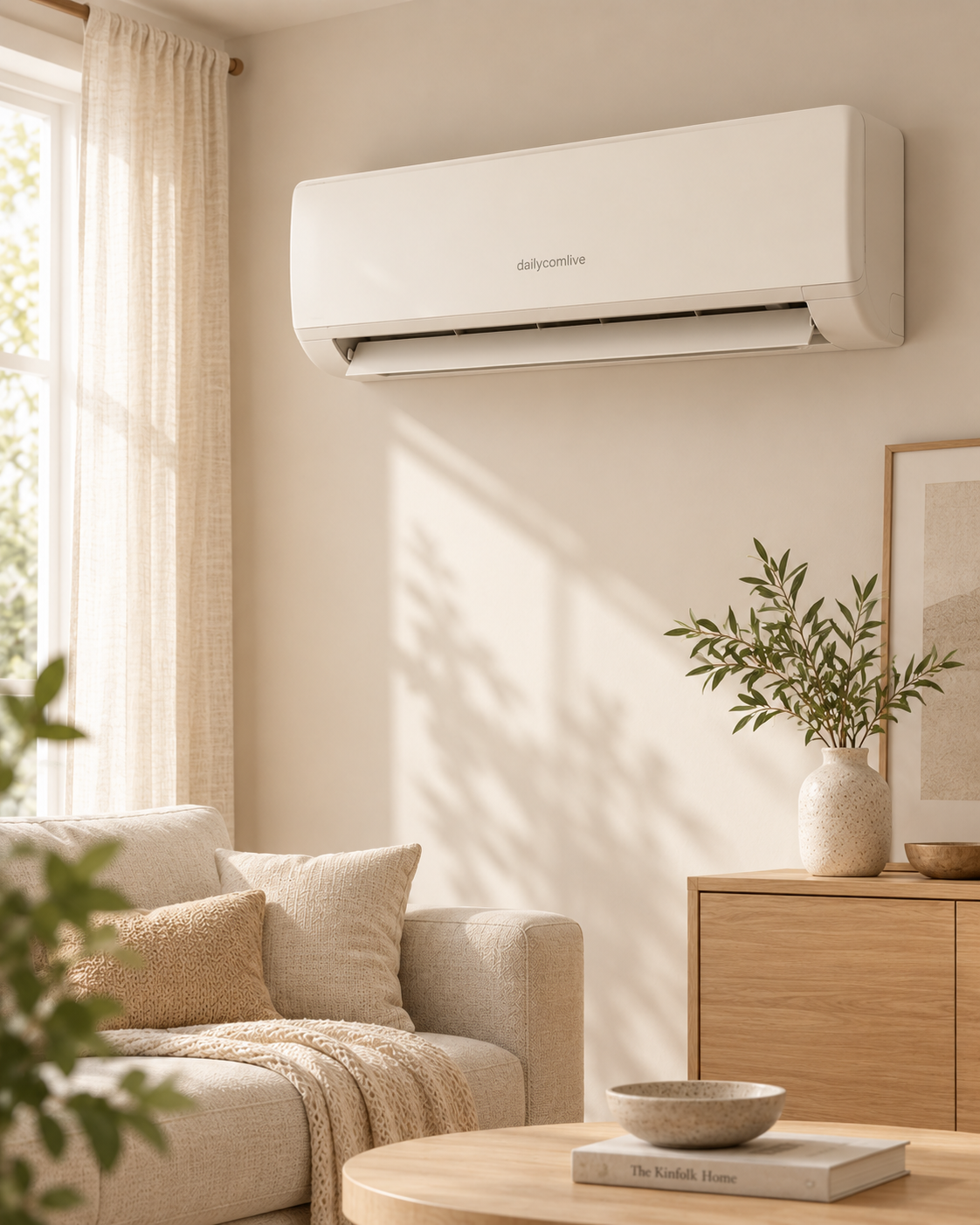 dailycomlive ClimaEase Wall-Mounted Split Air Conditioner – Ultra-Quiet Cooling with Smart Temperature Control, Sleep Mode, 24H Timer & Remote Control