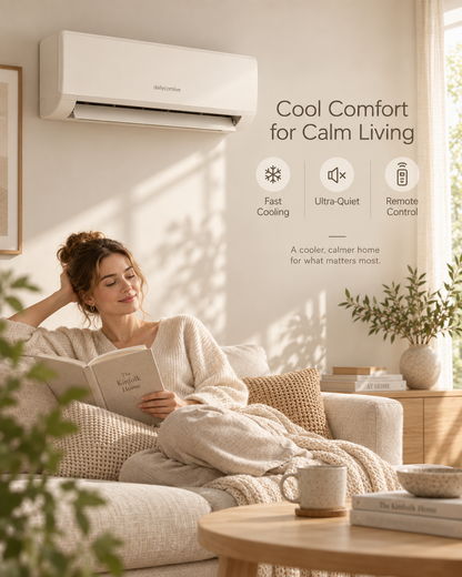 dailycomlive ClimaEase Wall-Mounted Split Air Conditioner – Ultra-Quiet Cooling with Smart Temperature Control, Sleep Mode, 24H Timer & Remote Control