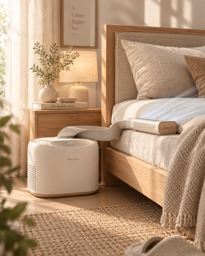 dailycomlive SleepBreeze Bed Cooling System – Ultra-Quiet Targeted Bedside Cooling with 8 Speeds, Smart Temperature Control, Remote & 12H Timer