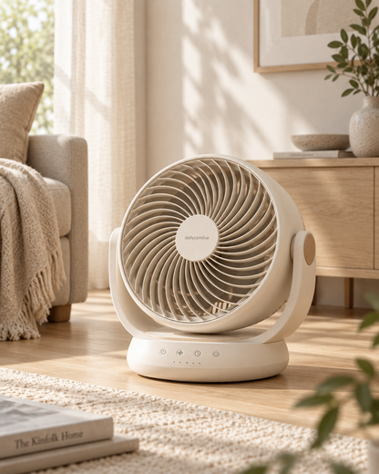 dailycomlive OrbitFlow Air Circulator – Ultra-Quiet Whole-Room Fan with 120° Oscillation, 90° Tilt, 3 Speeds & Timer