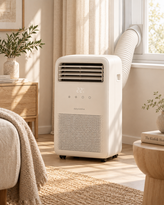 dailycomlive CoolPort Portable Air Conditioner – Fast Cooling with 24H Timer, Digital Touch Controls, Easy-Roll Wheels & Window Exhaust Kit