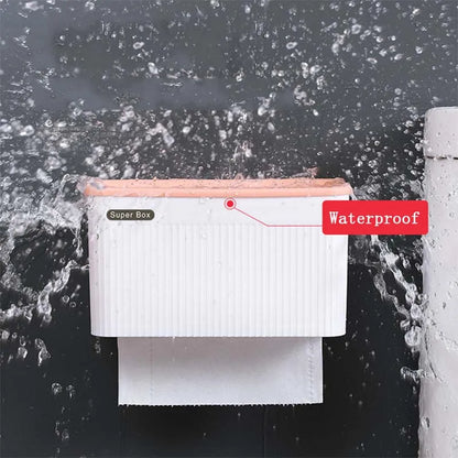 🚿Waterproof Toilet Paper Holder – Wall-Mount with Storage Box-all